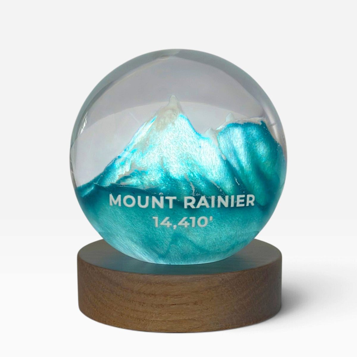 Mount Rainier Paperweight With Light Base