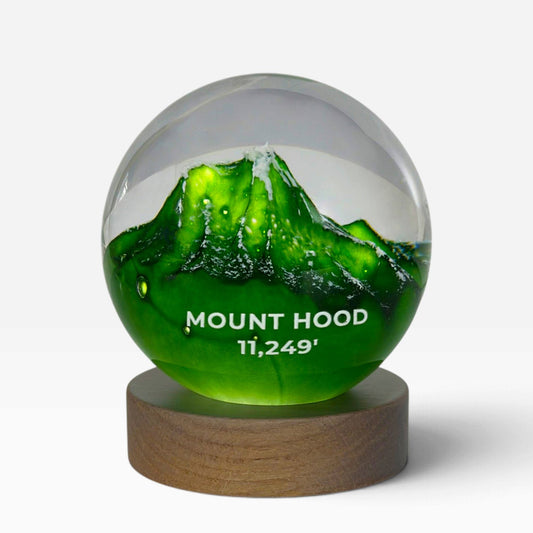 Mount Hood Paperweight With Light Base