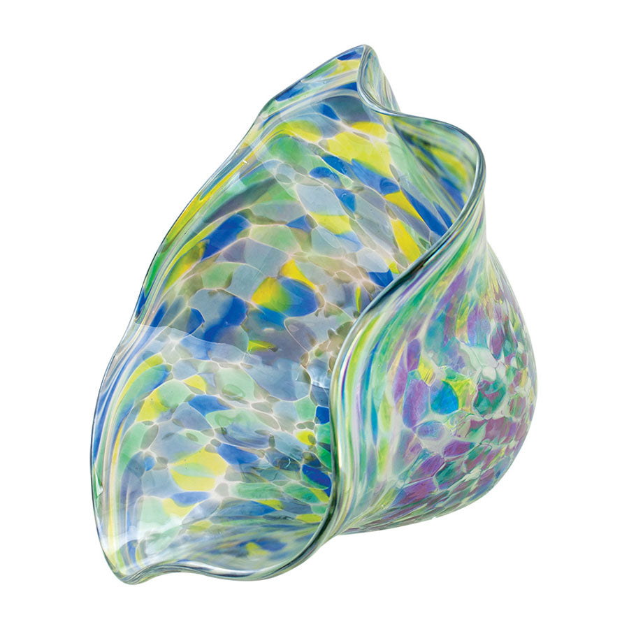 Hand Blown Glass Mini Wave Bowl Bluebonnet