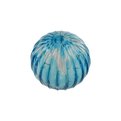 Aqua Snow Flurry Handblown Glass Ornament