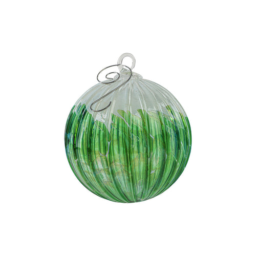 Evergreen Snow Flurry Handblown Glass Ornament