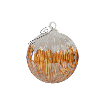 Golden Snow Flurry Handblown Glass Ornament