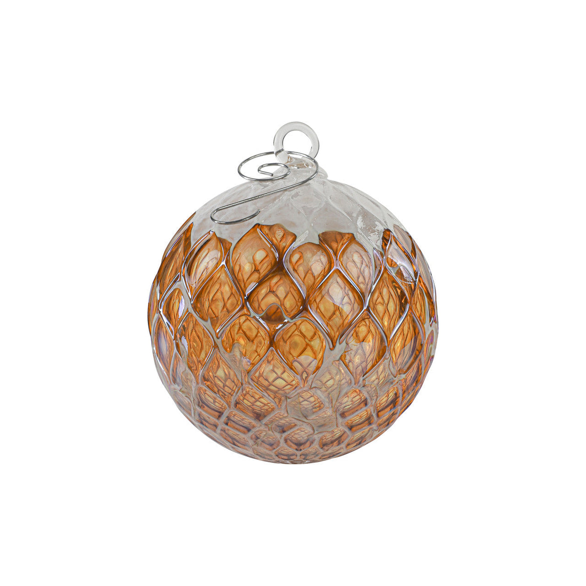 Golden Snow Flurry Handblown Glass Ornament