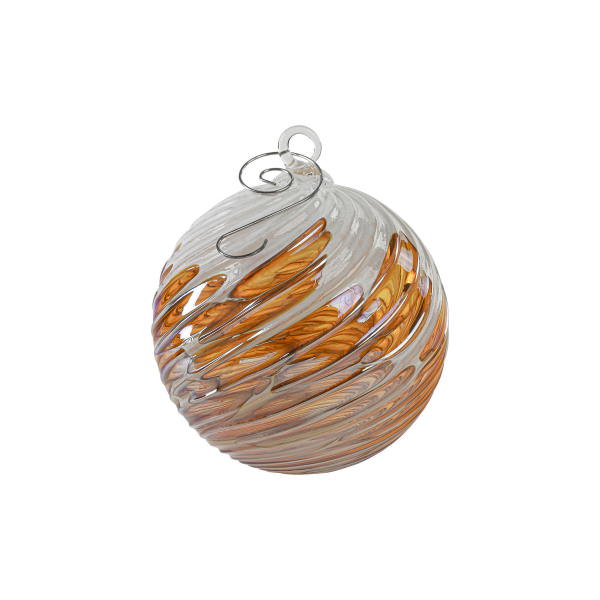 Golden Snow Flurry Handblown Glass Ornament