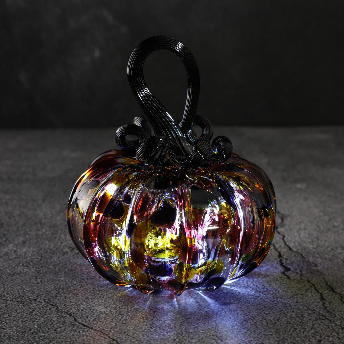 Mini Round Hand-Blown Glass Pumpkin